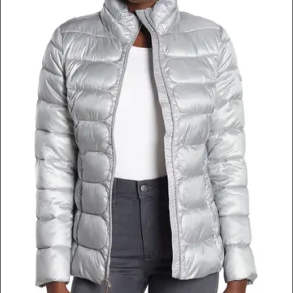Via Spiga Stand Collar Packable Puffer Jacket